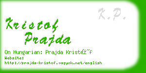 kristof prajda business card